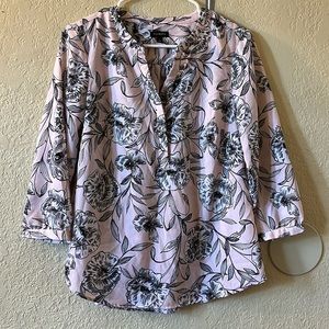 Talbots pink flower top